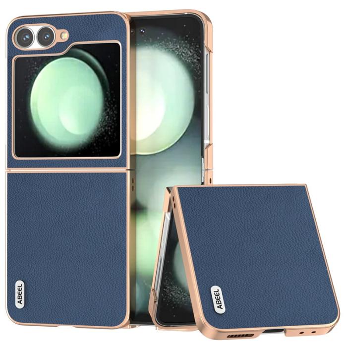 ABEEL - ABEEL Z Flip7 FE 5G Plånboksfodral Horizon Series Blå Äkta Läder