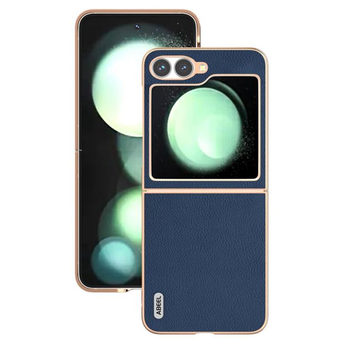 ABEEL - ABEEL Z Flip7 FE 5G Plånboksfodral Horizon Series Blå Äkta Läder