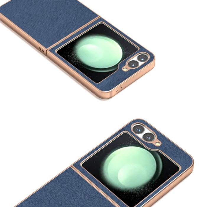 ABEEL - ABEEL Z Flip7 FE 5G Plånboksfodral Horizon Series Blå Äkta Läder