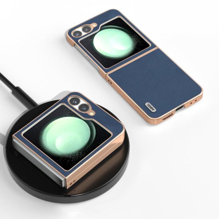 ABEEL - ABEEL Z Flip7 FE 5G Plånboksfodral Horizon Series Blå Äkta Läder