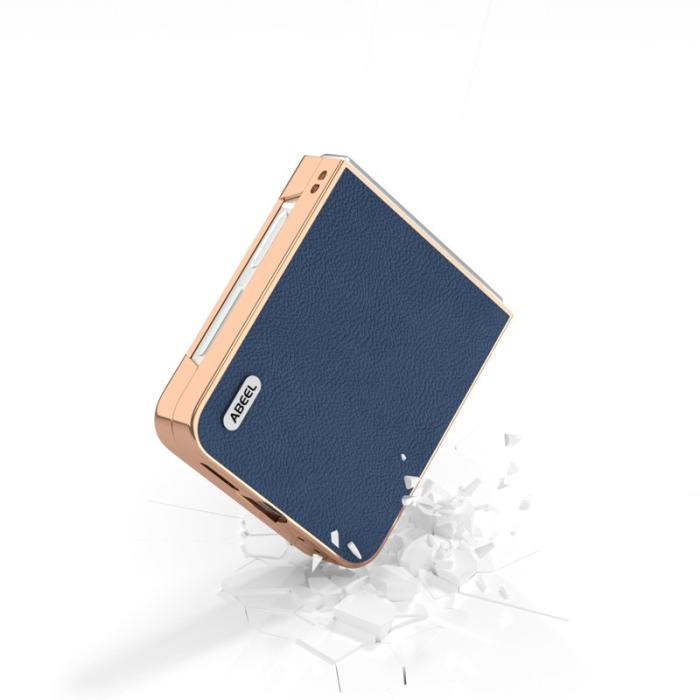 ABEEL - ABEEL Z Flip7 FE 5G Plånboksfodral Horizon Series Blå Äkta Läder