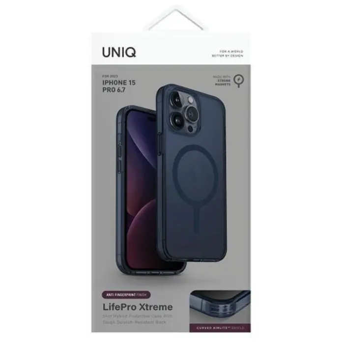 UNIQ - UNIQ iPhone 15 Pro Max Mobilskal Magsafe LifePro Xtreme - Mörkblå