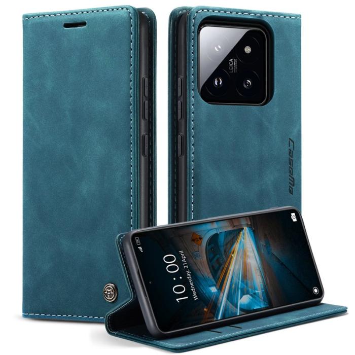 Caseme - CASEME 013 Series Mobilskal till Xiaomi 14 Automatisk Stängning Blå