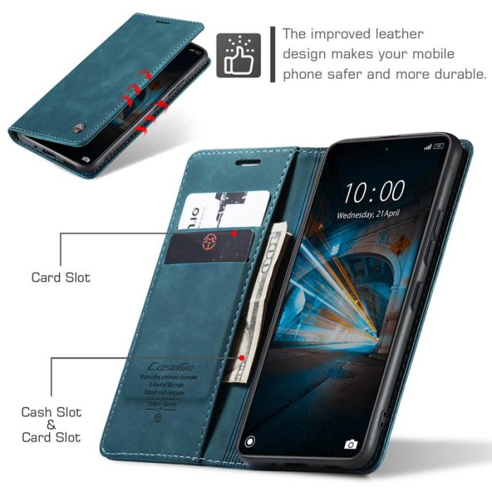 Caseme - CASEME 013 Series Mobilskal till Xiaomi 14 Automatisk Stängning Blå