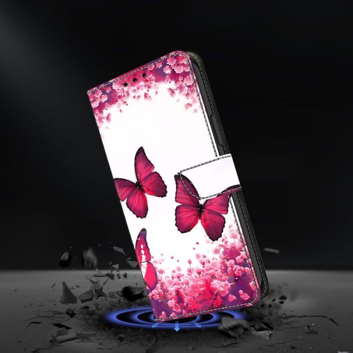 OEM - Samsung Galaxy S26 Plånboksfodral Fällbart Ställ Konstläder Mönster - Röd Fjäril