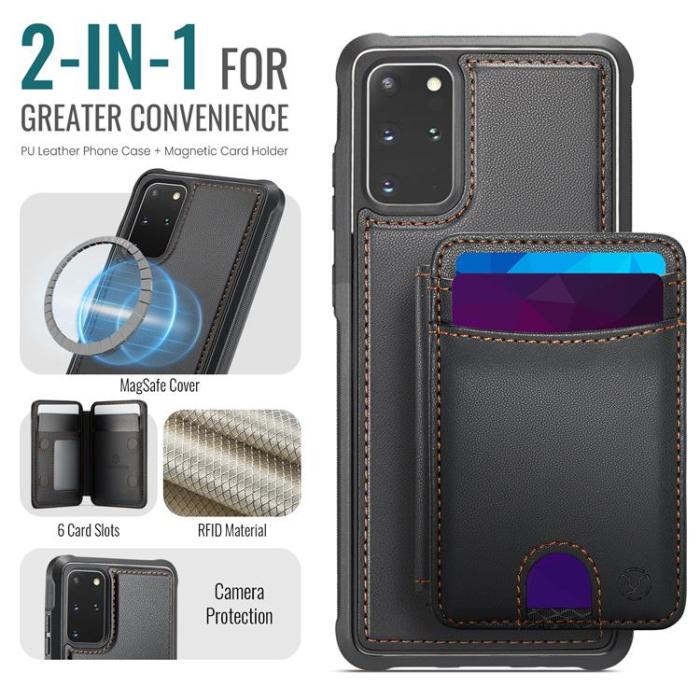 OEM - JEEHOOD Mobilskal till Samsung Galaxy S20 Plus Läder - Svart