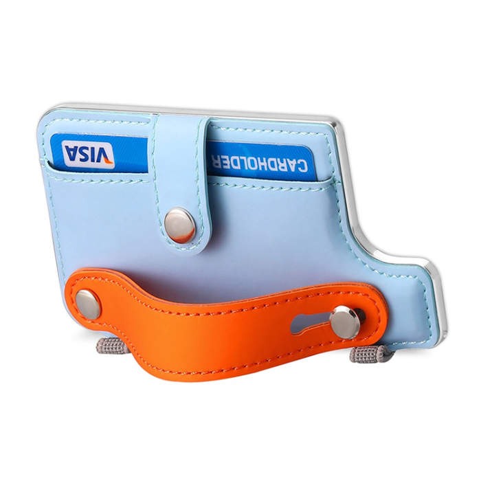 A-One Brand - Korthållare Kickstand PU-läder - Babyblå