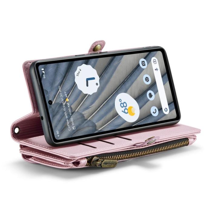 Caseme - CASEME Plånboksfodral Konstläder för Google Pixel 7a med kortfack - Rosa