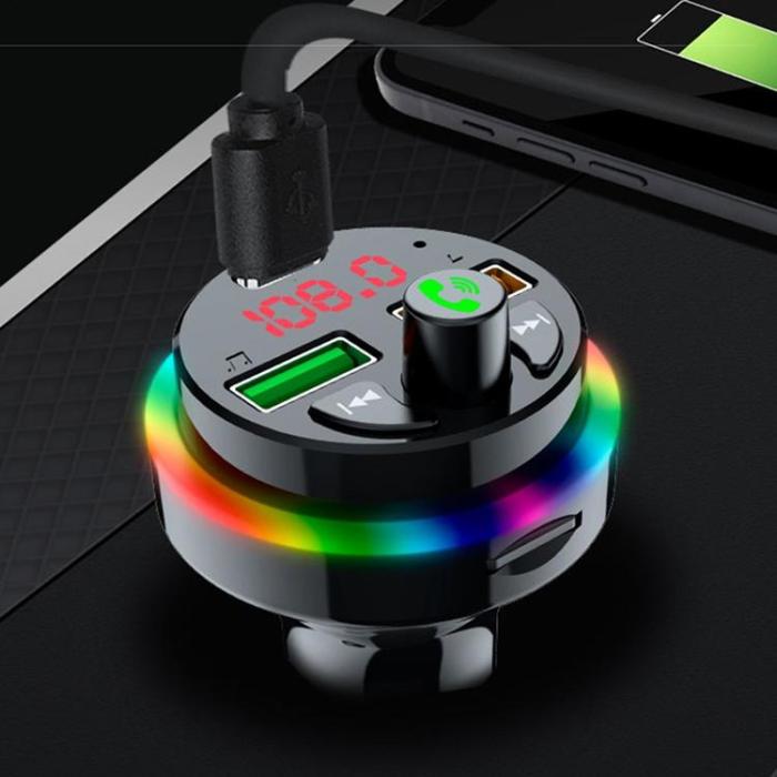 A-One Brand - Billaddare 25W 2xUSB-A 1xUSB-C med Musikspelare PDF17 - Svart