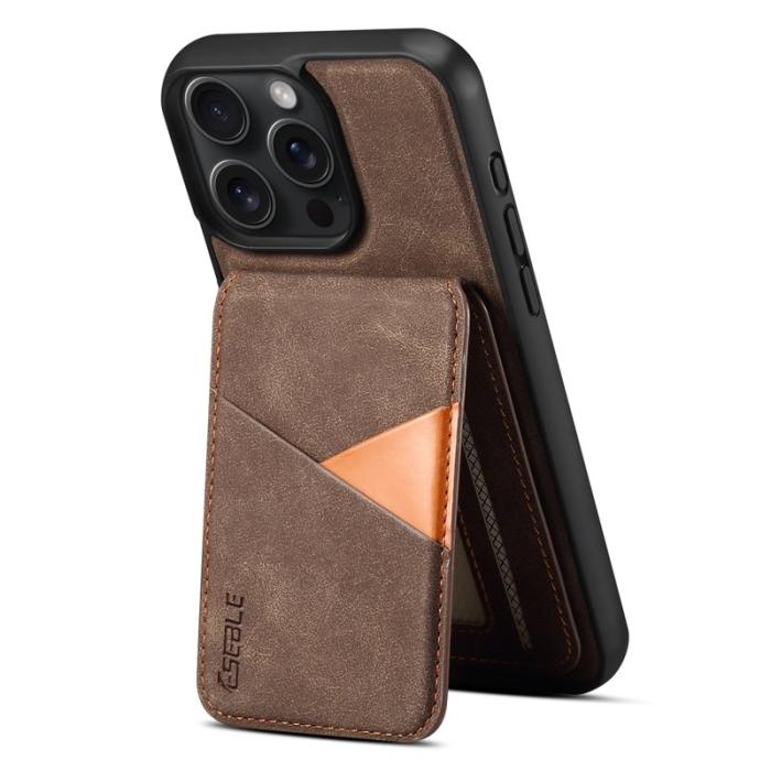 ESEBLE - ESEBLE E2 för iPhone 16 Pro Fodral KonstLäder - Brun