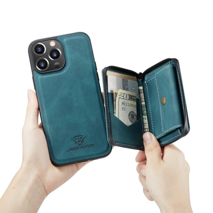 JEEHOOD - JEEHOOD 2-in-1 Hybrid Mobilskal med för iPhone 13 Pro - Blå