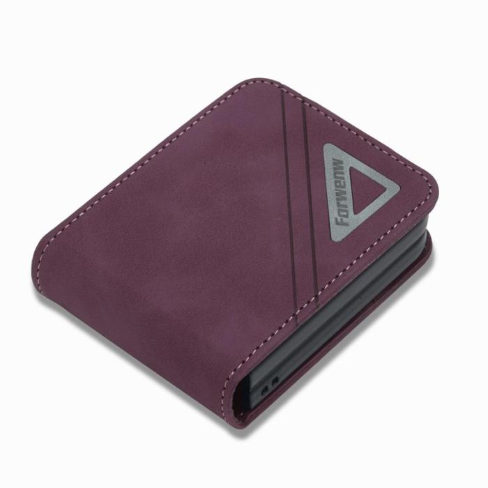 FORWENW - FORWENW F3-Series Samsung Galaxy Z Flip4 Fodral PU Läder - Vinröd