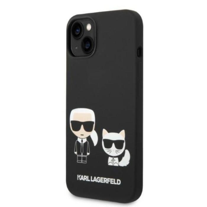 KARL LAGERFELD - Karl Lagerfeld iPhone 14 Plus Skal Magsafe Silicone Karl & Choupette - Svart