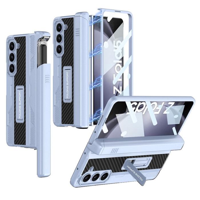 GKK - GKK Samsung Galaxy Z Fold5 Fodral Kickstand PC - Blå