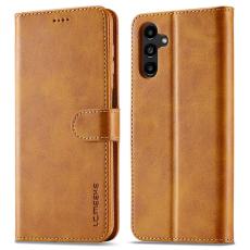 LC.imeeke - LC.IMEEKE Samsung Galaxy A54 5G Pl&aring;nboksfodral Konstl&auml;der - Ljusbrun