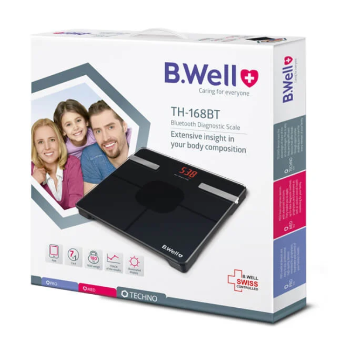 B.WELL - B.WELL Badrumsvåg TH168 Bluetooth Kropssfettmätning