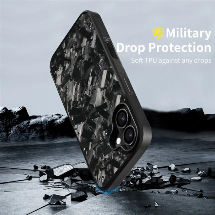 A-One Brand - iPhone 17 Mobilskal MagSafe Aramid Fiber Large Texture - Silver