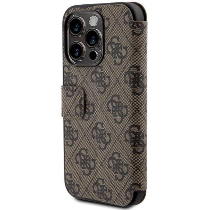 Guess - Guess iPhone 15 Pro Max Plånboksfodral Metall Logo - Brun