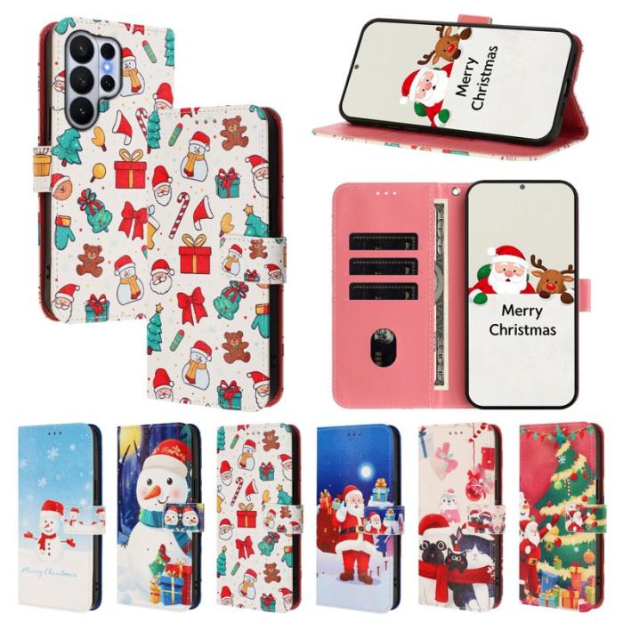 OEM - Samsung Galaxy S26 Ultra Fodral Konstläder Julmönster - Julmotiv