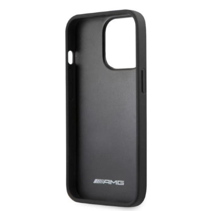 Mercedes - AMG iPhone 13 Pro Max Mobilskal Läder Curved Lines - Svart