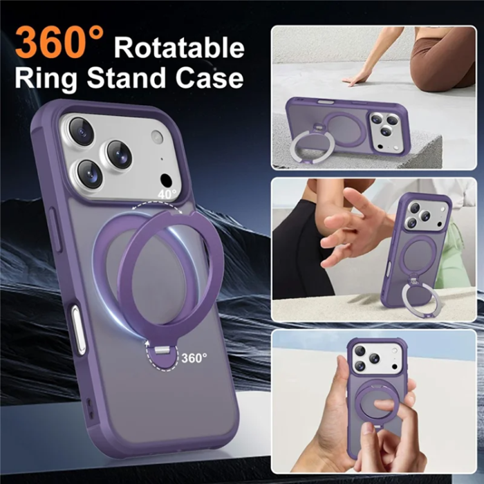 A-One Brand - iPhone 17 Pro Mobilskal MagSafe Kickstand TPU + PC - Lila