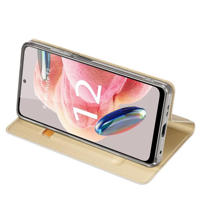 Dux Ducis - Dux Duxis Xiaomi Redmi Note 12 5G Plånboksfodral Skin Pro - Guld