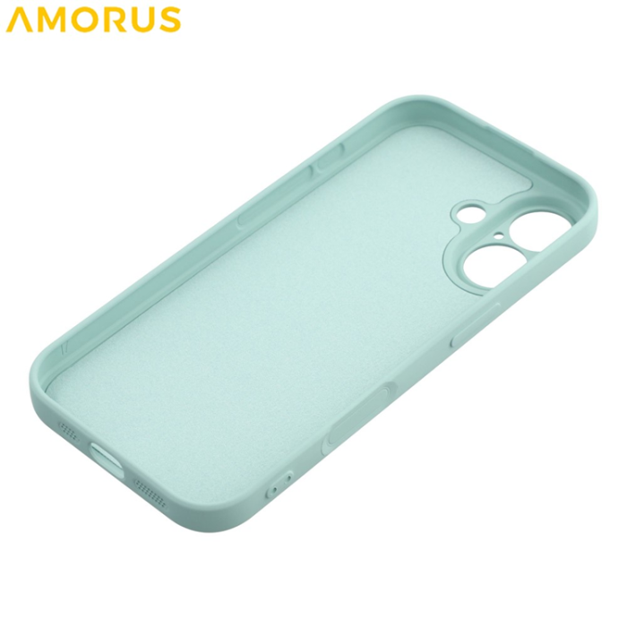 Amorus - AMORUS iPhone 17 Mobilskal Precise Cutouts TPU Fiber - Babyblå
