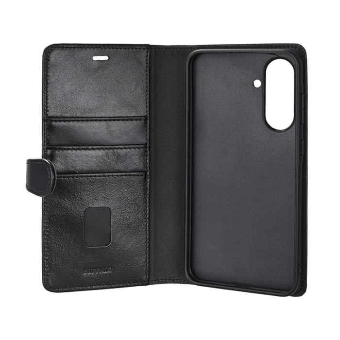 BUFFALO - Buffalo Galaxy A36 5G Plånboksfodral Läder 3 Kort - Svart