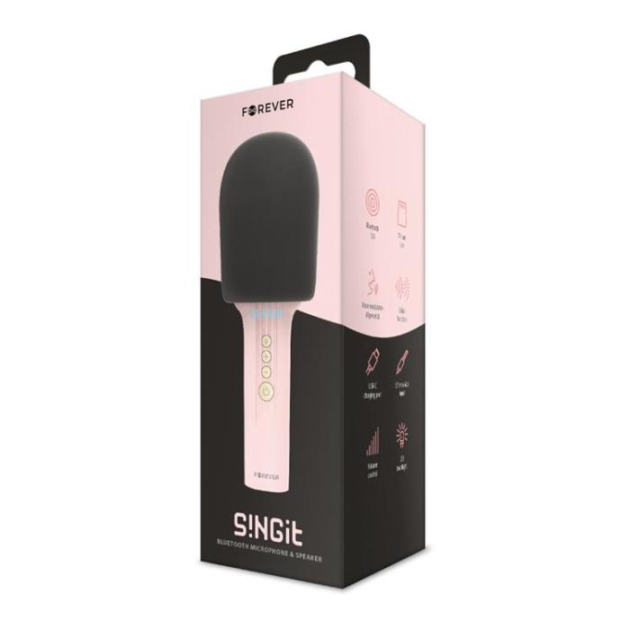 Forever - Forever Bluetooth-Mikrofon med Högtalare BMS-500 - Rosa
