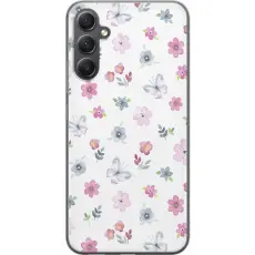 Gustaf - Mobilskal till Samsung Galaxy A24 4G med Blommor och fj&auml;rillar