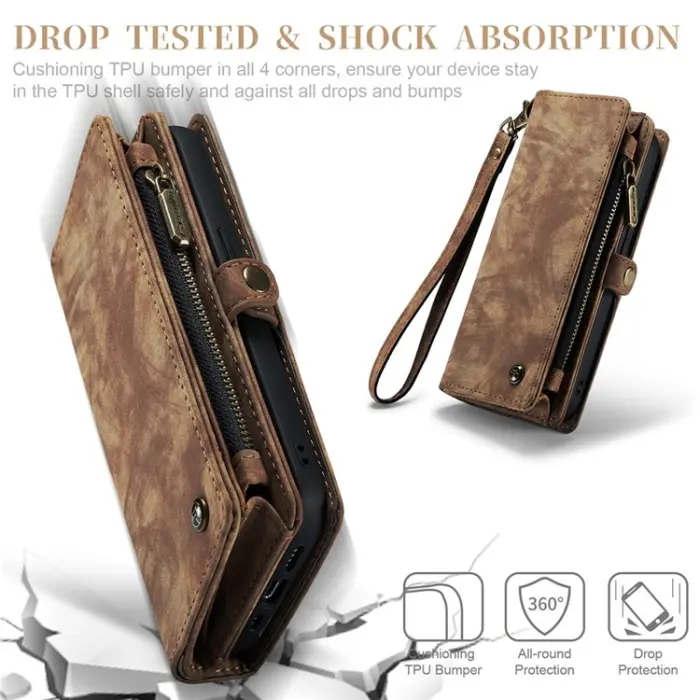 Caseme - CASEME iPhone 15 Pro Plånboksfodral 008 Detachable - Brun