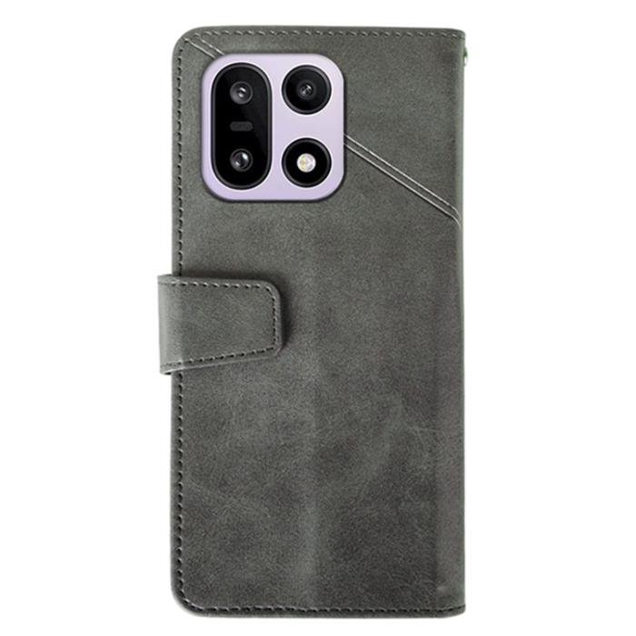 IDEWEI - IDEWEI OnePlus 15 5G Plånboksfodral Calf Texture Läder - Grå