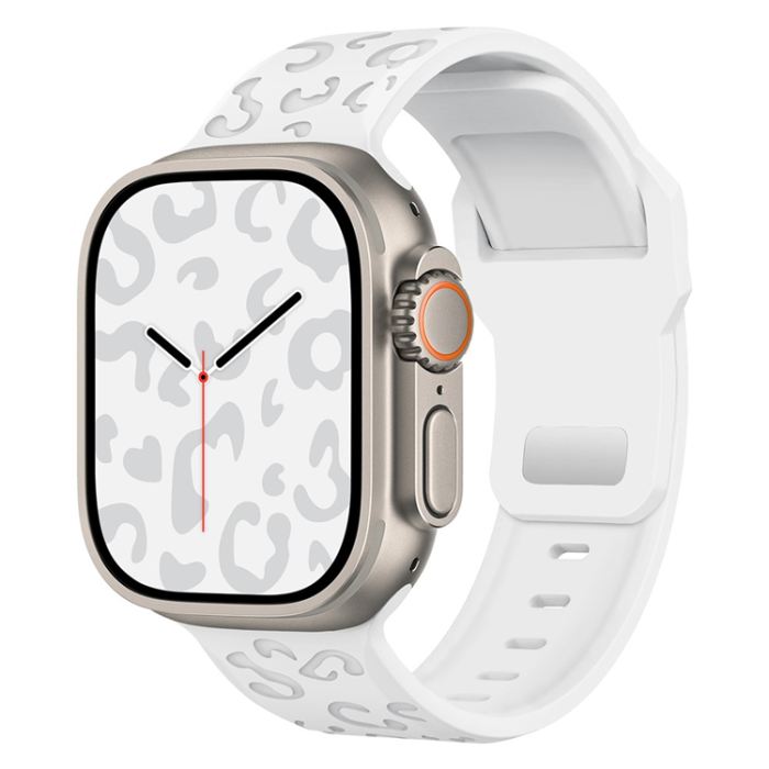 A-One Brand - Apple Watch (38/40/41mm) Armband Leopard Texture - Vit