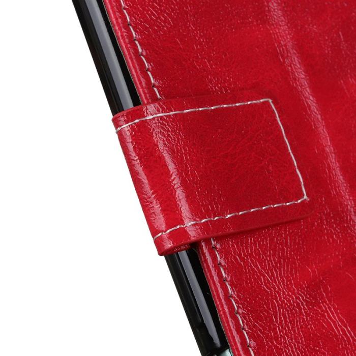OEM - ABEEL Samsung Galaxy S26 Ultra Plånboksfodral Konstläder Crazy Horse - Röd