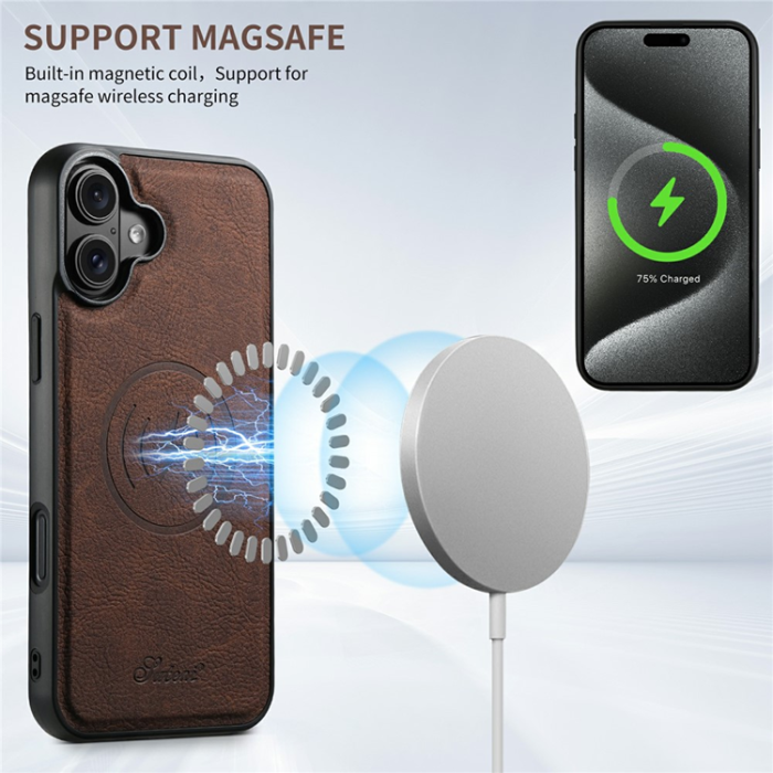 SUTENI - SUTENI iPhone 17 Mobilskal MagSafe Kickstand H16 - Brun