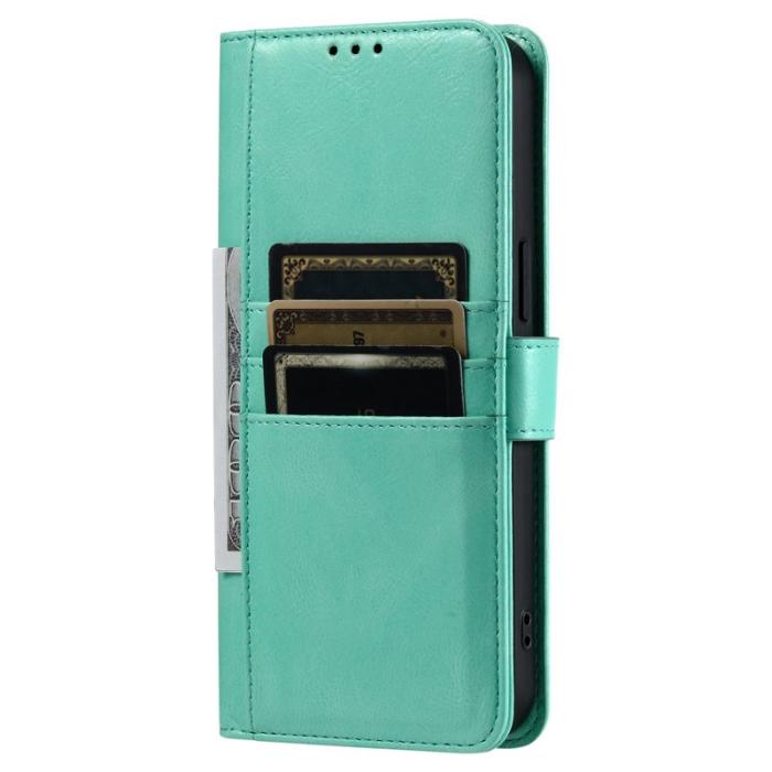 OEM - Samsung Galaxy S26 Plus Skal PU Läder 6 Kortfack - Mintgrön