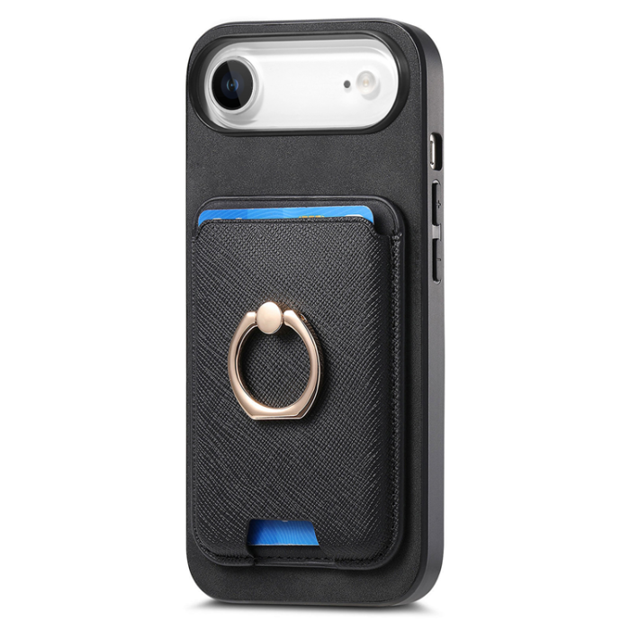 A-One Brand - iPhone 17 Air Mobilskal MagSafe Korthållare Kickstand - Svart