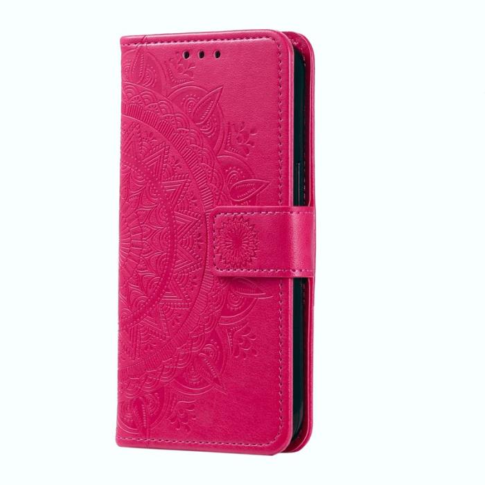 OEM - Samsung Galaxy S26 Plus Plånboksfodral Imprinted Totem Konstläder - Rosa
