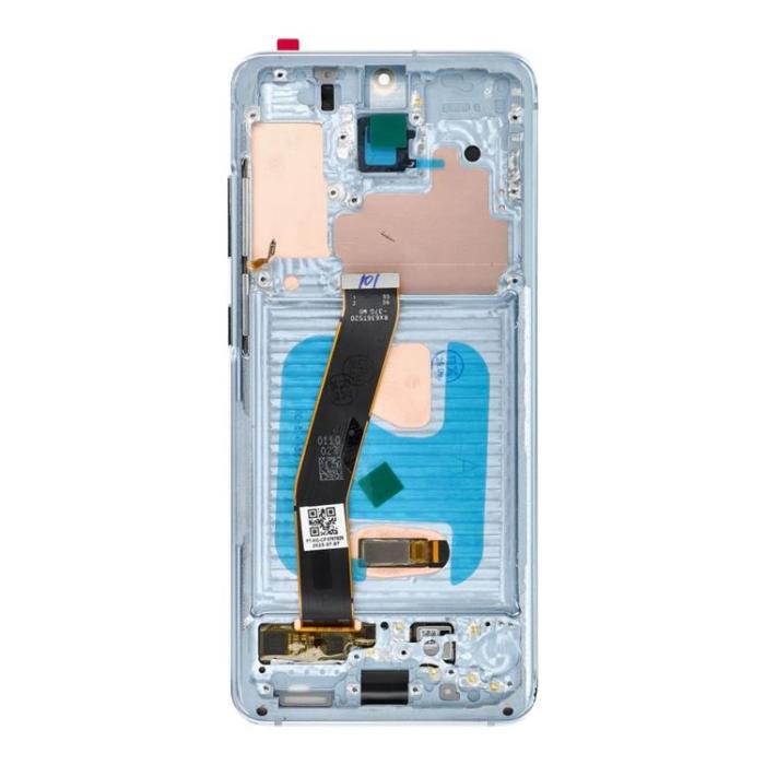 OEM - SAMSUNG S20 4G Skärm med LCD-display SOFT OLED - Blå