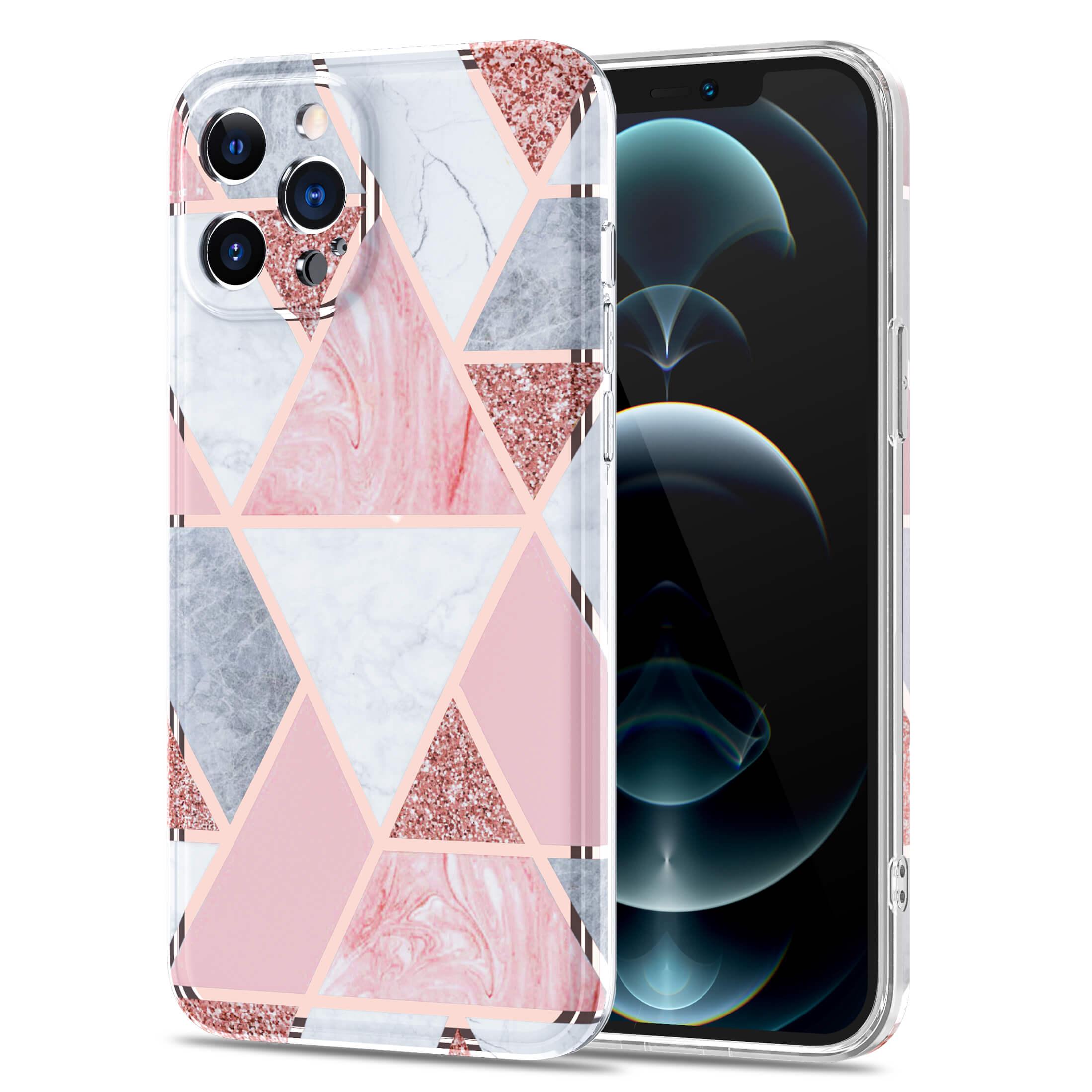 BOOM - Grid iPhone 12 Pro Max Skal - Rosa Marmor | 2353 | AlltMobil