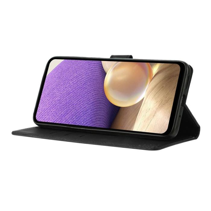 OEM - Samsung Galaxy S26 Ultra Plånboksfodral Ställ Impräntad Konstläder - Svart