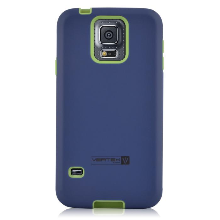UTGATT4 - Naztech Vertex 3-Layer Skal till Samsung Galaxy S5 + Skärmskydd (Grön - Blå)