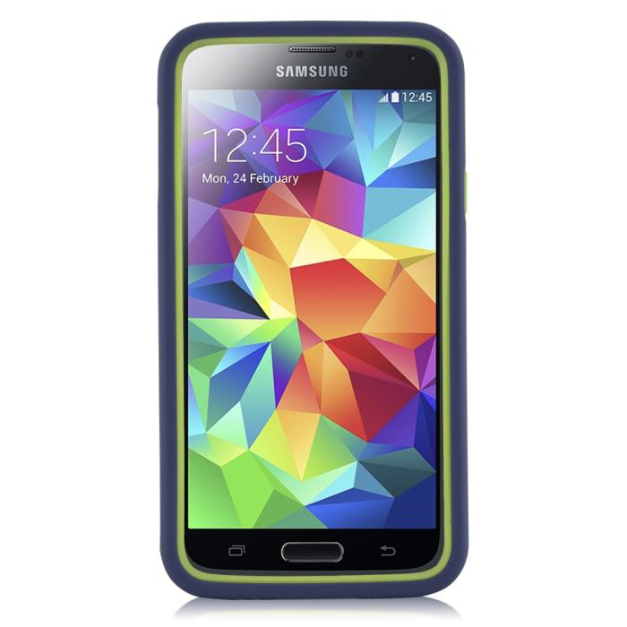 UTGATT4 - Naztech Vertex 3-Layer Skal till Samsung Galaxy S5 + Skärmskydd (Grön - Blå)