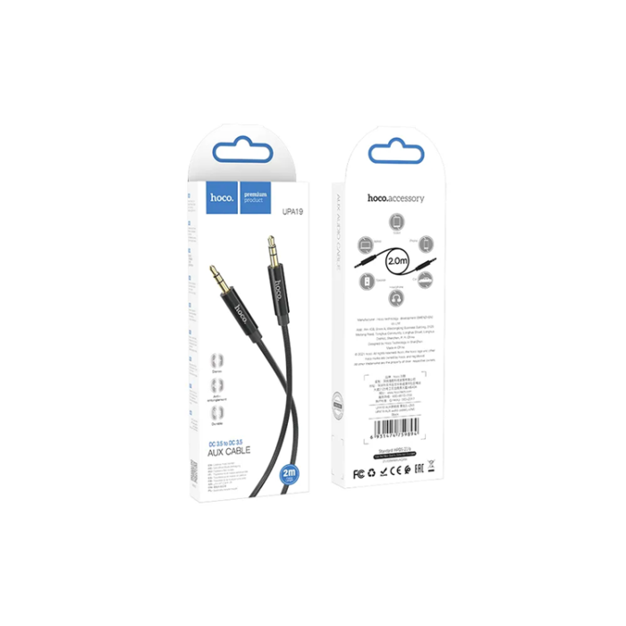 Hoco - HOCO Kabel AUX Jack 3.5mm till Jack 3.5mm UPA19 2 m black