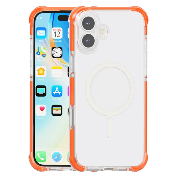 A-One Brand - iPhone 17 Mobilskal MagSafe Förstärkta Hörn Acrylic - Orange