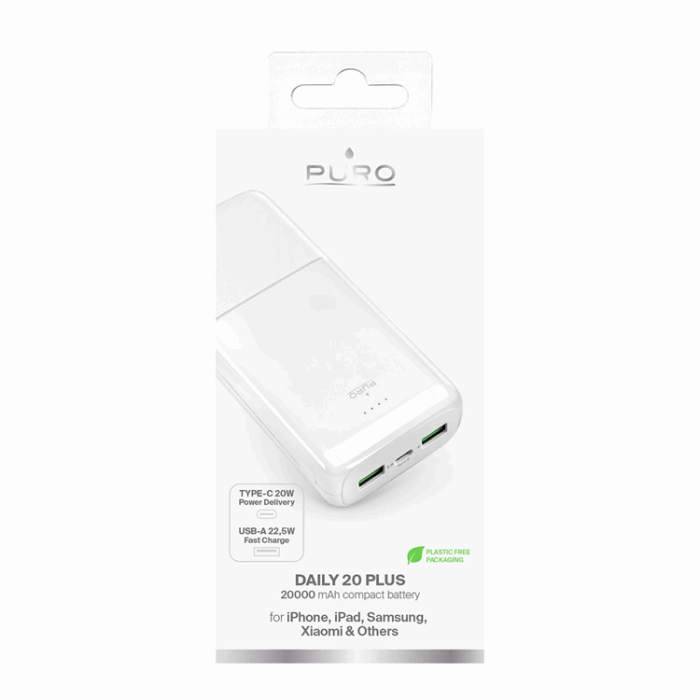 Puro - Puro Trådlös Powerbank 20000 mAh 22.5W DAILY 20 PLUS