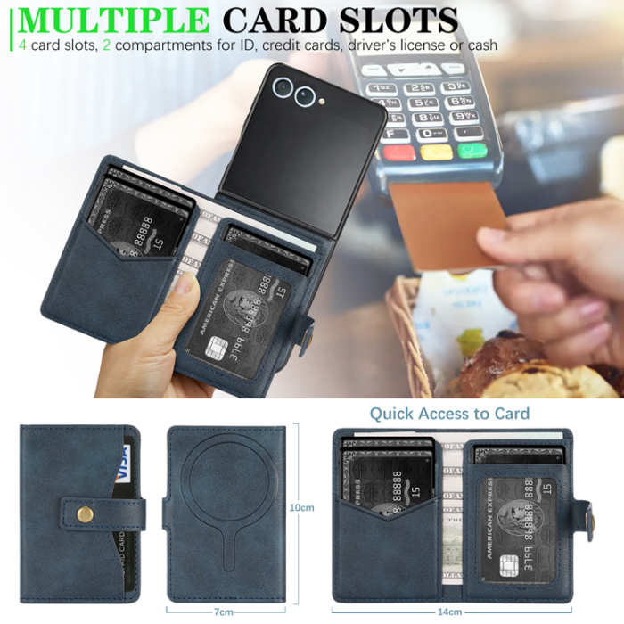 A-One Brand - Galaxy Z Flip 7 Mobilskal MagSafe Detachable Korthållare Kickstand