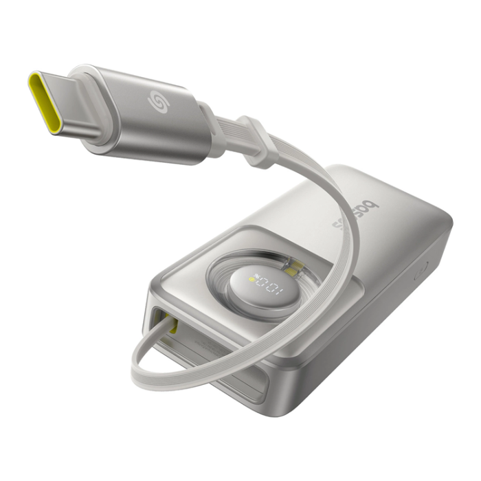 BASEUS - Baseus Powerbank 10000mAh 30W USB-C Kabel Free2Pull - Grå