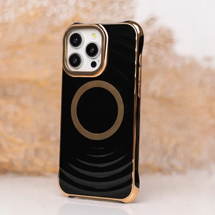 OEM - iPhone 15 Pro Max Mobilskal Magsafe Circle Glam - Svart
