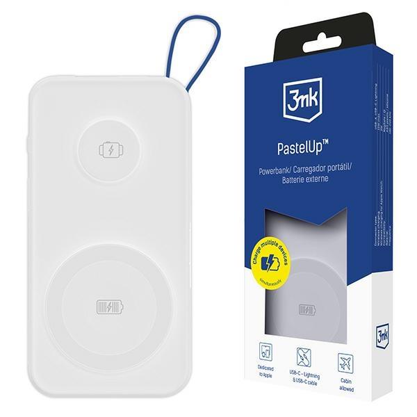 3MK MagSafe Powerbank 10000mAh 22.5W Med Apple Watch Laddning - Vit | 505295 | AlltMobil